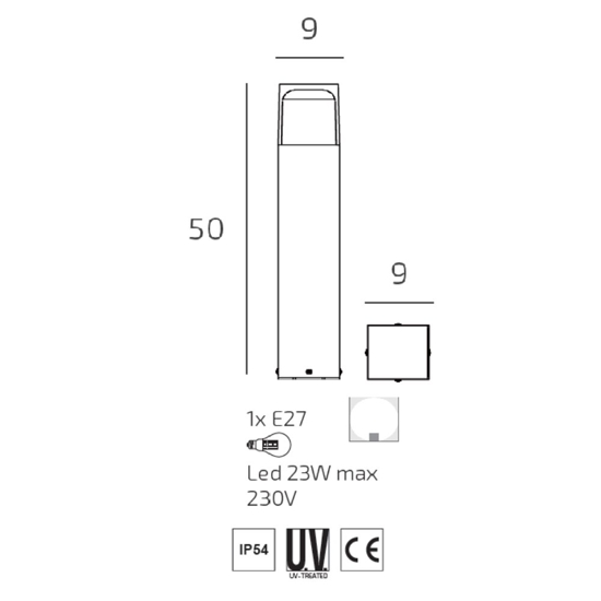 Top light york lampioncino da giardino corten ip54
