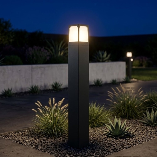 Top light lampione york da giardino 80cm moderno antracite