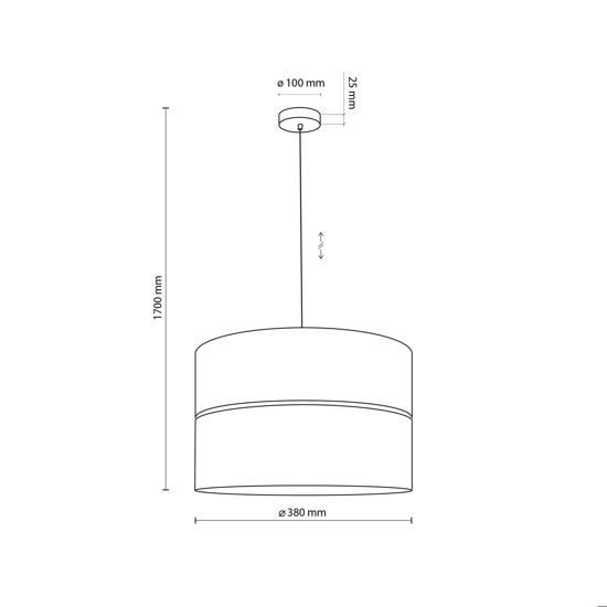 Lampadario a sospensione cilindro quercia nero moderno 38 cm