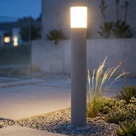 Top light loano lampione grigio per giardino moderno anti corrosione