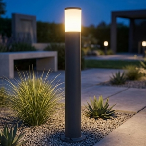 Lampione palo da giardino moderno nero anti corrosione top light loano