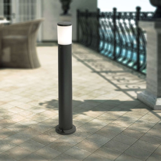 Lampione palo da giardino moderno nero anti corrosione top light loano