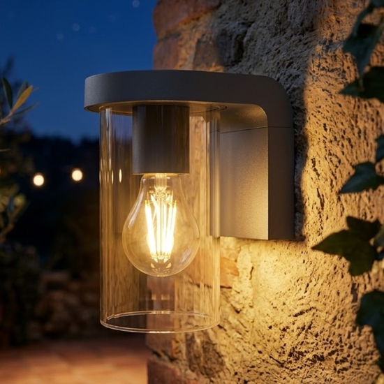 Applique da esterno moderna antracite top light lugano
