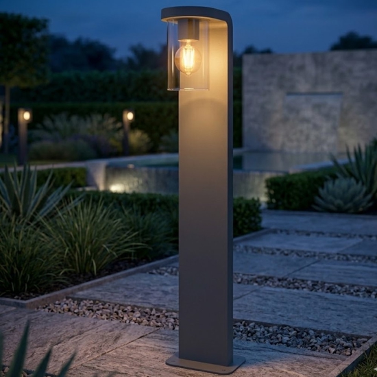 Lampione da giardino moderno antracite top light lugano