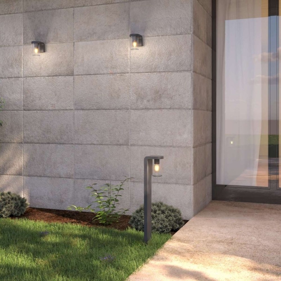 Lampione da giardino moderno antracite top light lugano