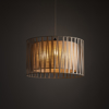 Lampadario camera matrimoniale di tessuto 50 cm sabbia cilindro intreccio
