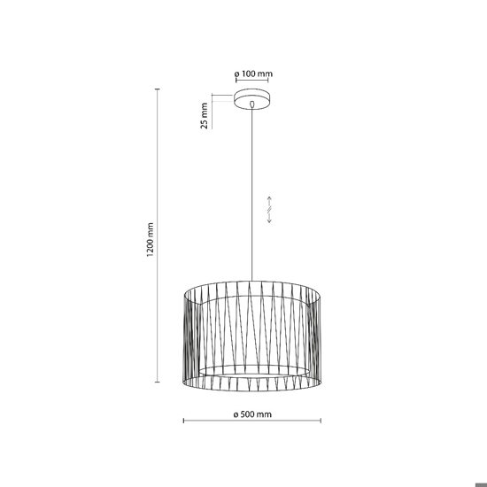 Lampadario di tessuto 50 cm sabbia cilindro intreccio per camera da letto