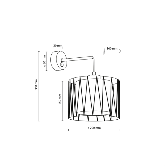 Applique da comodino con interruttore in tessuto sabbia per camera da letto