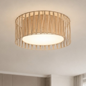 Plafoniera di tessuto 50 cm sabbia design moderno per camera da letto