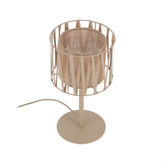 Lampada da comodino in tessuto sabbia per camera da letto