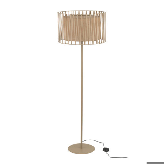 Piantana moderna paralume in tessuto intrecciato sabbia design