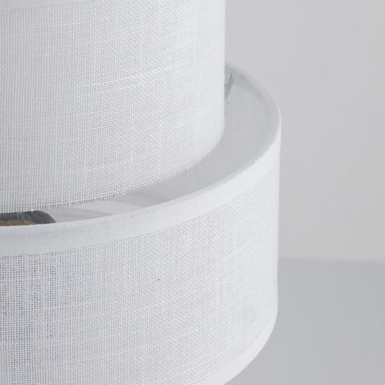 Lampada da comodino paralume tessuto bianco moderna per camera da letto