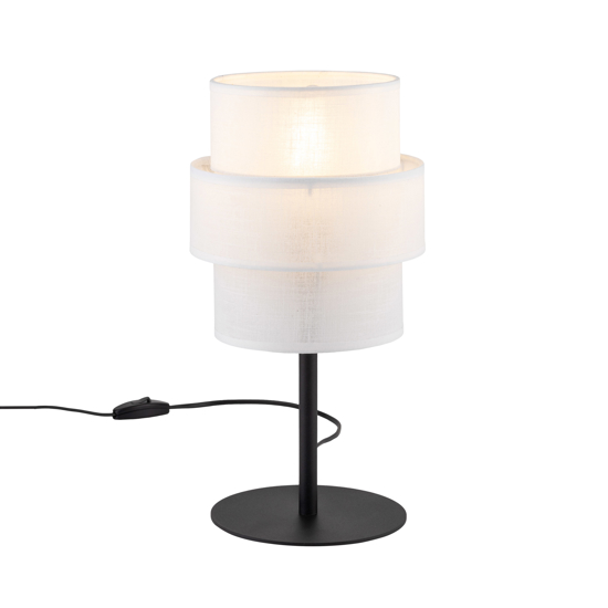 Lampada da comodino paralume tessuto bianco moderna per camera da letto