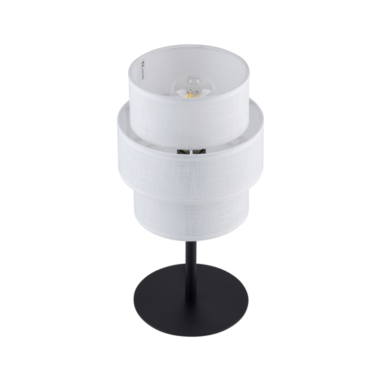 Lampada da comodino paralume tessuto bianco moderna per camera da letto