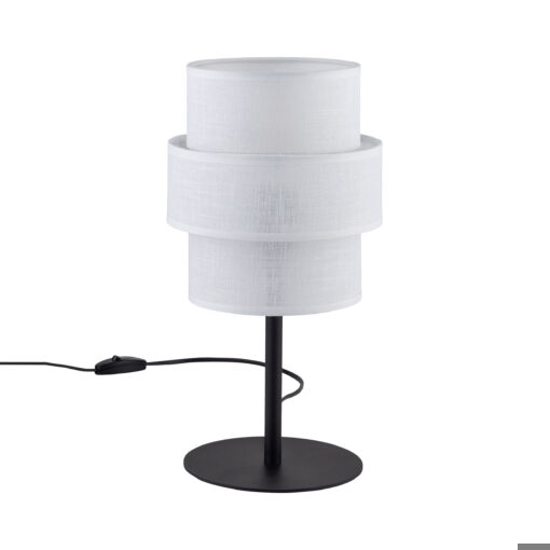 Lampada da comodino paralume tessuto bianco moderna per camera da letto