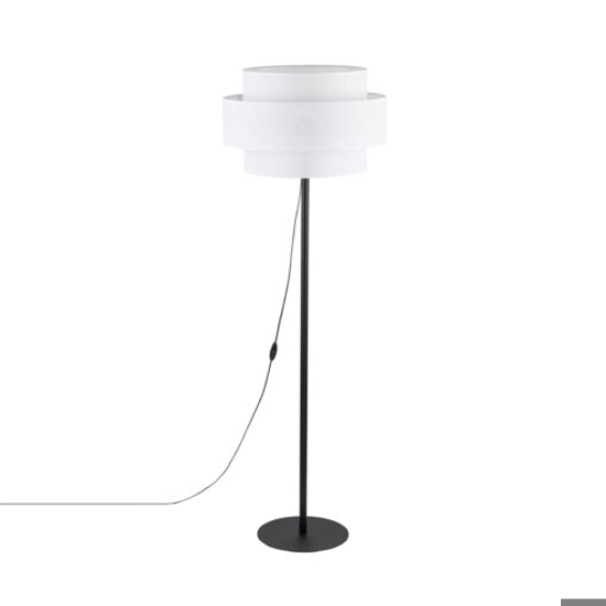 Piantana moderna con paralume di tessuto bianco design per soggiorno