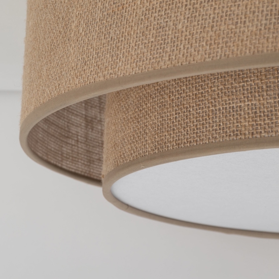 Plafoniera cilindro di iuta moderna per camera da letto