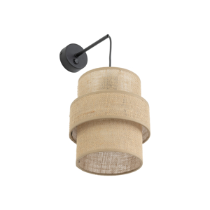 Applique da comodino con interruttore paralume in iuta per camera da letto