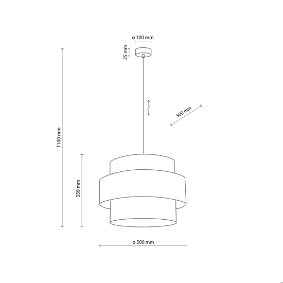 Lampadario a sospensione in tessuto iuta moderno per camera da letto