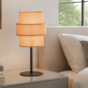 Lampada da comodino moderna in iuta per camera da letto