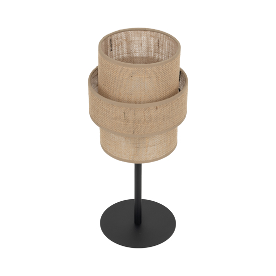 Lampada da comodino moderna in iuta per camera da letto