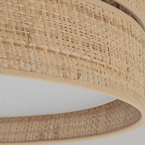 Plafoniera da soffitto cilindro 60 cm di paglia per camera da letto