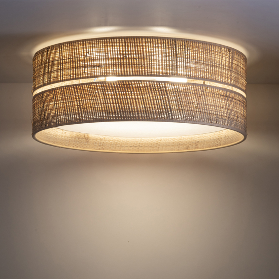 Plafoniera da soffitto cilindro 60 cm di paglia per camera da letto