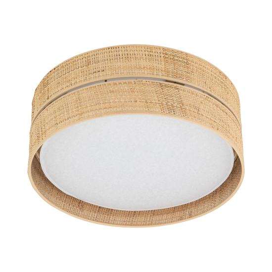 Plafoniera da soffitto cilindro 60 cm di paglia per camera da letto