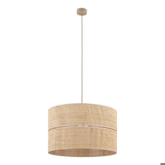 Lampadario cilindro a sospensione di paglia 50 cm per camera da letto