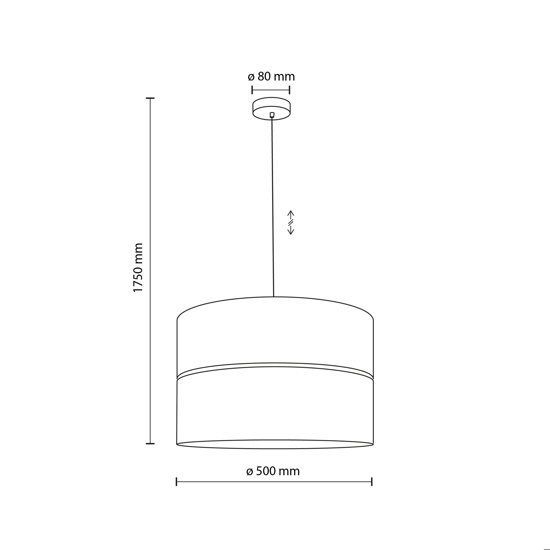 Lampadario cilindro a sospensione di paglia 50 cm per camera da letto