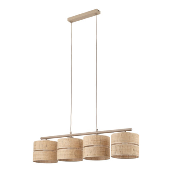 Lampadario per sala da pranzo paralumi di paglia
