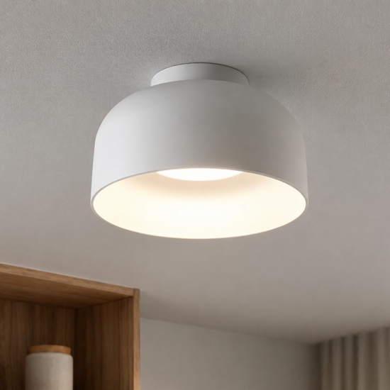 Plafoniera moderna vivida bottone bianca led 16w cct dimmerabile con telecomando 22cm