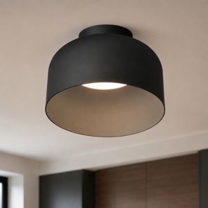 Vivida bottone plafoniera nera dimmerabile con telecomando led 16w cct 22cm