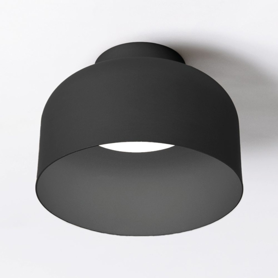 Top light bottone plafoniera nera dimmerabile con telecomando led 16w cct 22cm