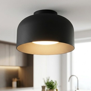 Vivida bottone plafoniera nera moderna a soffitto led dimmerabile con telecomando