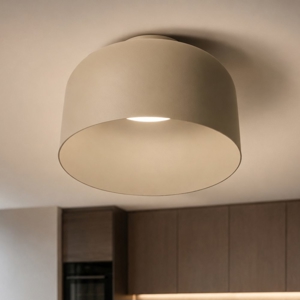 Vivida plafoniera moderna color sabbia bottone dimmerabile con telecomando