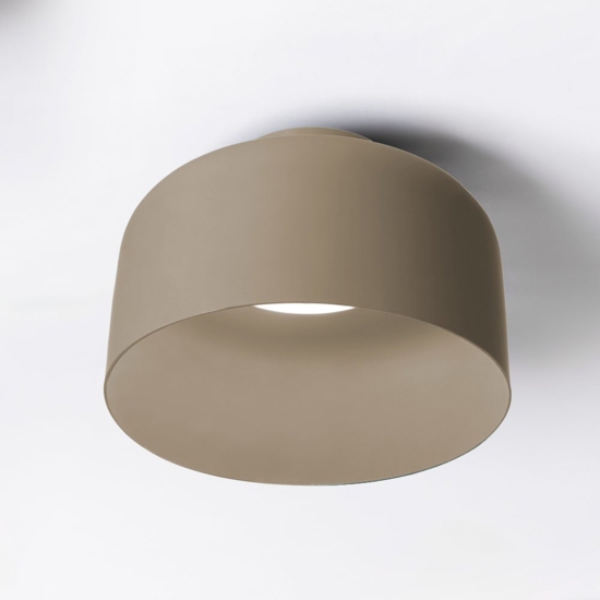 Vivida plafoniera moderna color sabbia bottone dimmerabile con telecomando