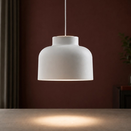 Vivida lampada a sospensione bottone bianca biemissione led cct 2700k 3000k 4000k dimmerabile con telecomando