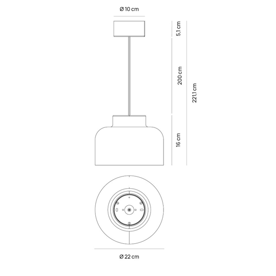 Vivida lampada a sospensione bottone bianca biemissione led cct 2700k 3000k 4000k dimmerabile con telecomando