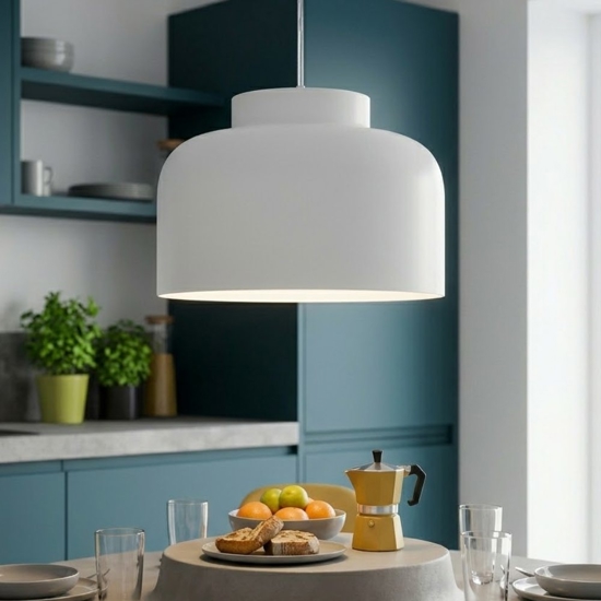 Vivida lampadario da cucina bottone bianco led dimmerabile con telecomando