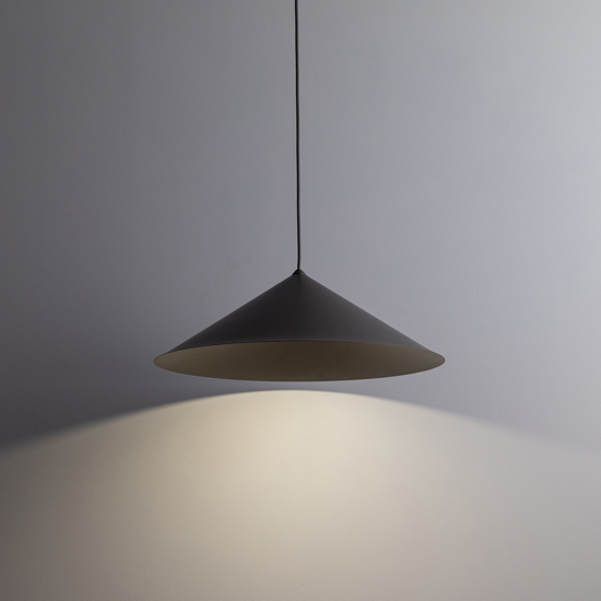 Lampadario a sospensione cono 50 cm di metallo marrone per cucina moderna