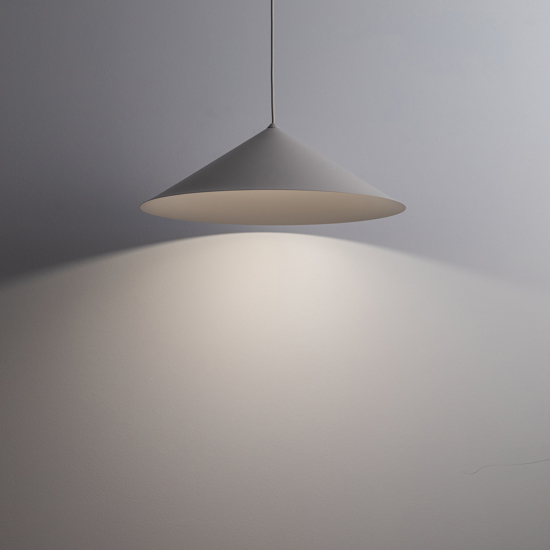 Lampadario a sospensione cono di metallo champagne 50 cm per tavolo cucina