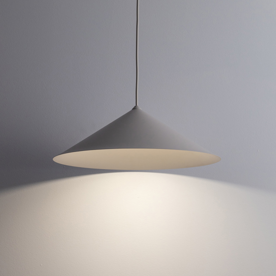 Lampadario cono 40 cm sospensione champagne per tavolo cucina moderna