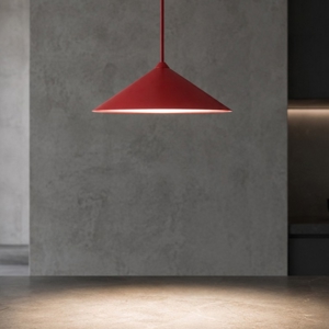 Lampada a sospensione cono di metallo rosso 23 cm per isola cucina