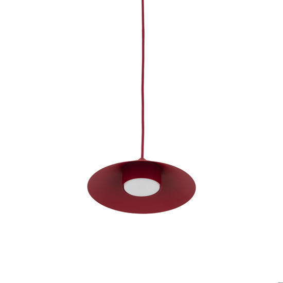 Lampada a sospensione cono di metallo rosso 23 cm per isola cucina