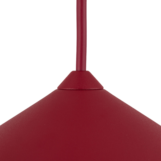 Lampada a sospensione cono di metallo rosso 23 cm per isola cucina