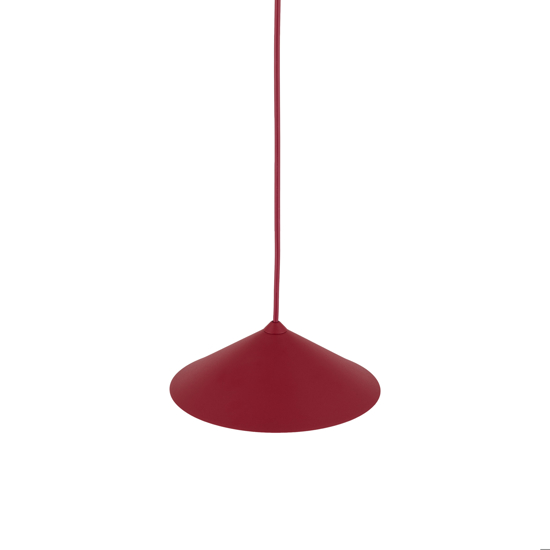 Lampada a sospensione cono di metallo rosso 23 cm per isola cucina