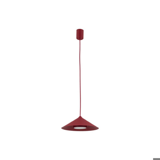 Lampada a sospensione cono di metallo rosso 23 cm per isola cucina