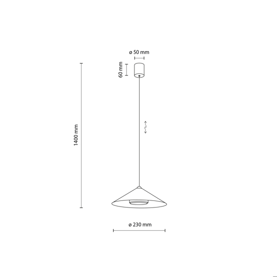 Lampada a sospensione cono di metallo rosso 23 cm per isola cucina