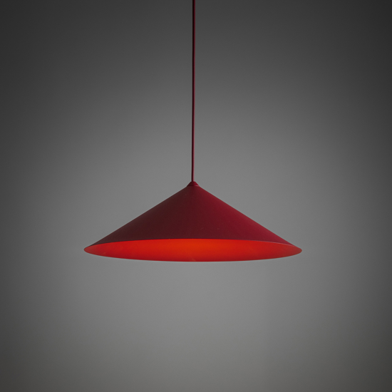 Lampadario a sospensione di metallo rosso 40 cm per cucina